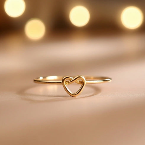 Hallmark Silver Node Heart Gold Plated Ring