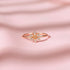 Hallmark Silver Minimal Flower Stone Gold Plated Ring