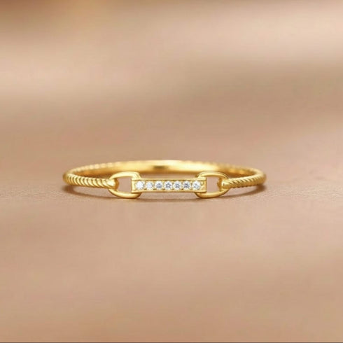 Hallmark Silver Valentine Gift Bar Design Gold Plated Ring