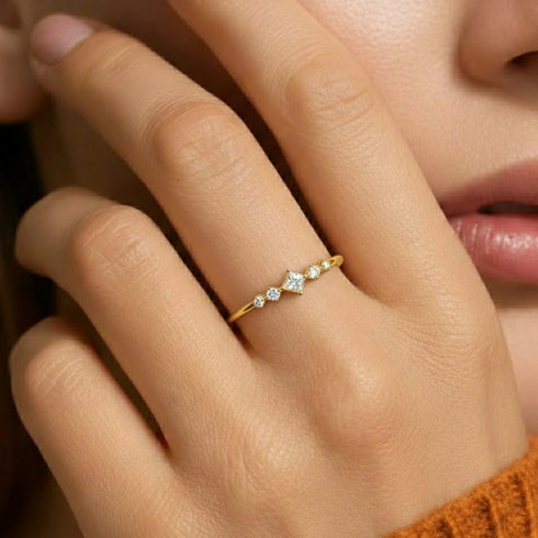 Hallmark Silver Promise Style Gold Plated Ring