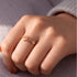 Hallmark Silver Elegant Olive Leaf Gold Plated Ring