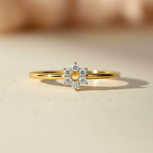 Hallmark Silver Minimal Gold Plated Ring