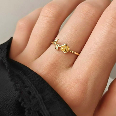 Hallmark Silver Minimal Rose Propose Gold Plated Ring