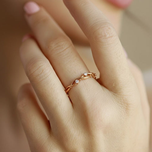 Hallmark Silver Eternal Crown Curve Gold Plated Ring