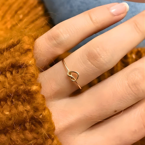 Hallmark Silver Node Heart Gold Plated Ring