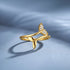 Hallmark Silver Minimal Golden Fishtail Ring