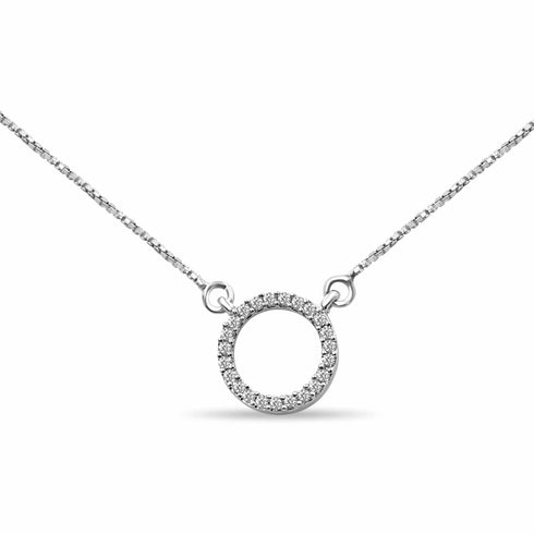 925 Silver Round Cut Diamond Solitaire Pendant