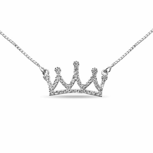 Zarkan 925 Silver Queen Crown Necklace