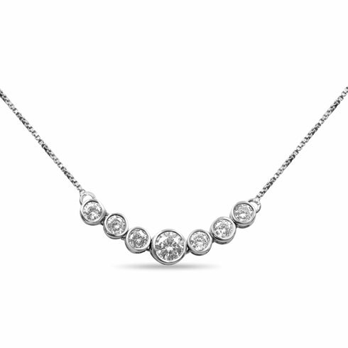 Zarkan 925 Silver Circular Diamond Jewelry Set With Box Chain