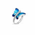 Blue Butterfly Diamond 925 Silver Ring