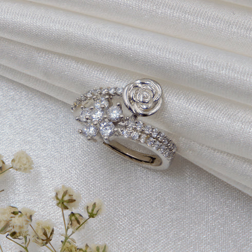 Zarkan Ravishing Rose Silver Ring