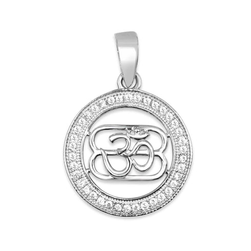 Zarkan Silver OM Pendant With Chain