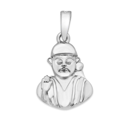 Zarkan 925 Silver Shri Sai Pendant With Chain