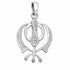 Zarkan 925 Silver Sikh Khanda Pendant With Chain