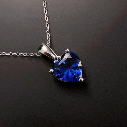 Hallmark Silver Sapphire Heart Pendant