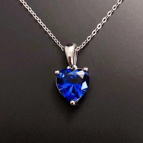 Hallmark Silver Sapphire Heart Pendant
