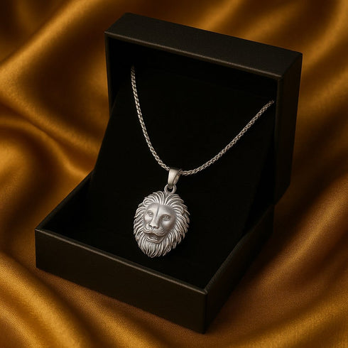 Hallmark Silver Narasimha God Pendant With Chain