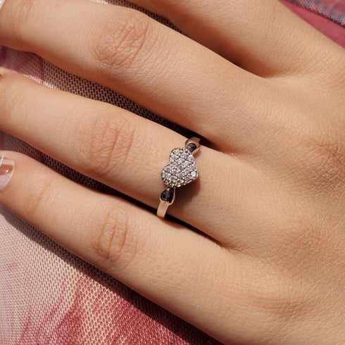 Zarkan Glamour Heart Sterling Silver Ring