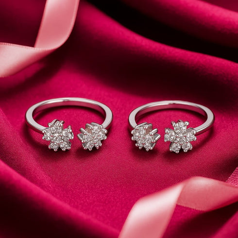 Zarkan Flow of Floras Silver Toe Rings