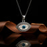 Zarkan 925 Silver Evil Eye Pendant With Link Chain