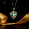 Zarkan 925 Silver Evil Eye Heart Pendant With Link Chain
