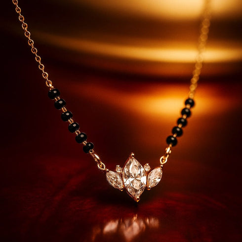 Hallmark Silver Luxury Diamond Gold Plated Mangalsutra