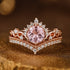 Hallmark Silver Rose Gold Pink Ad Crown Ring