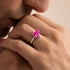 Zarkan Pink Heart Silver Ring