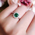 Zarkan 925 Silver Green Flower Solitaire American Diamond Ring