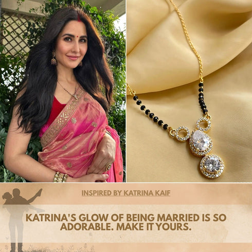 Hallmark Silver Gold Plated Mangalsutra Inspired By Katrina Kaif