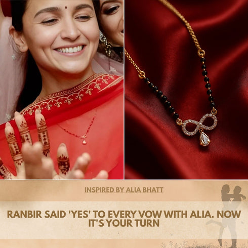 Hallmark Silver Gold Plated Mangalsutra Inspired By Alia Bhatt