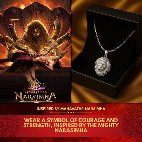 Hallmark Silver Narasimha God Pendant With Chain