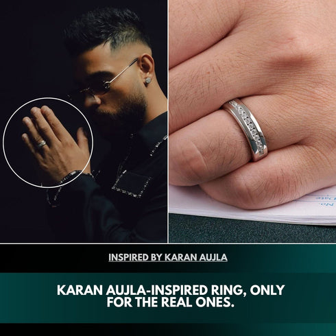 Hallmark Silver Classic Diamond Men's Ring Inspired By Karan Aujla