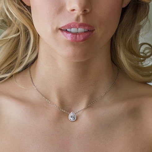 Zarkan Water Drop Silver Pendant