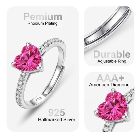 Hallmark Silver Pink Blush Heart Ring