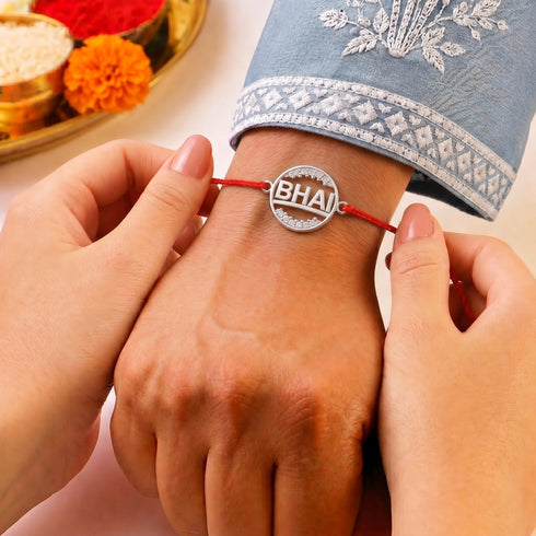 Zarkan BHAI Pure Silver Rakhi With Roli Chawal