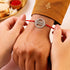 Zarkan Raja Bhaiya Precious Silver Rakhi With Roli Chawal