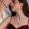Hallmark Silver The Focused Red Necklace Set