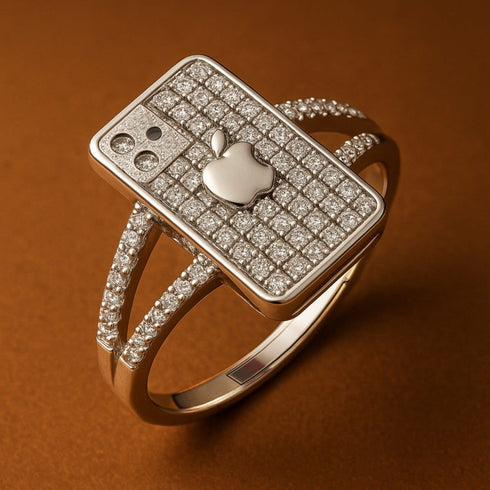 Zarkan 925 Silver Iphone Solitaire American Diamond Ring