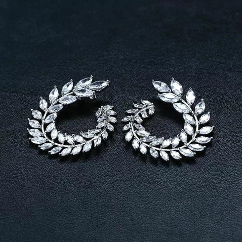 Zarkan 925 Silver American Diamond Earrings