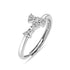 Zarkan Cute Little Diamond Bow Silver Ring