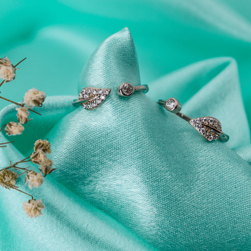 Zarkan The Leaf Life Silver Toe Rings