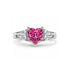 Hallmarked Silver Love Baby Pink Heart Adjustable Engagement Ring