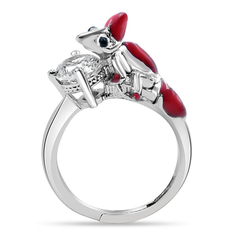 Chamaeleon Ring In 925 Silver With AD