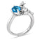 Australian Kangaroo 925 Silver Ring With Blue AD