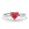 Zarkan 925 Sterling Silver Ruby Heart Ring
