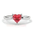 Zarkan 925 Sterling Silver Ruby Heart Ring