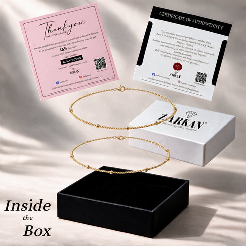 Hallmark Silver Dainty Classic Chain Gold Plated Anklets For Women