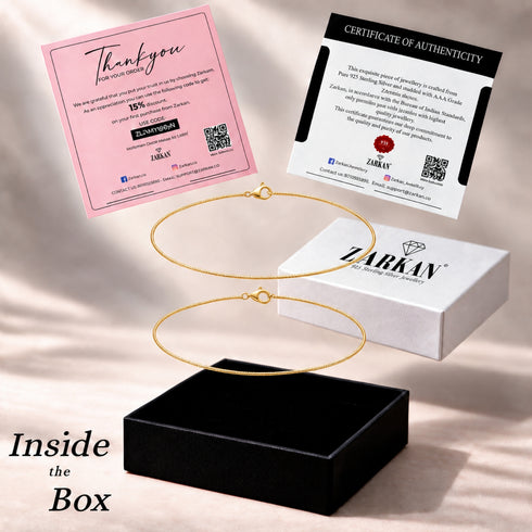 Hallmark Silver Snake Chain Gold Plated Anklet For Women Best For Gifting