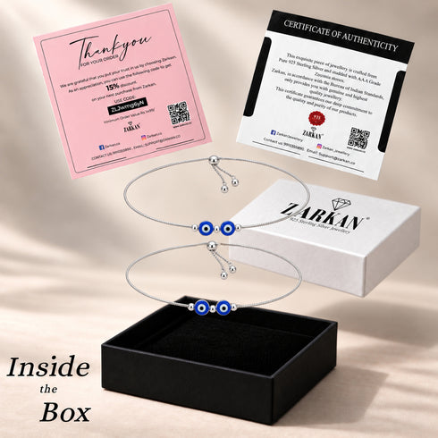Hallmark Silver Twin Eyes Nazariya Anklet